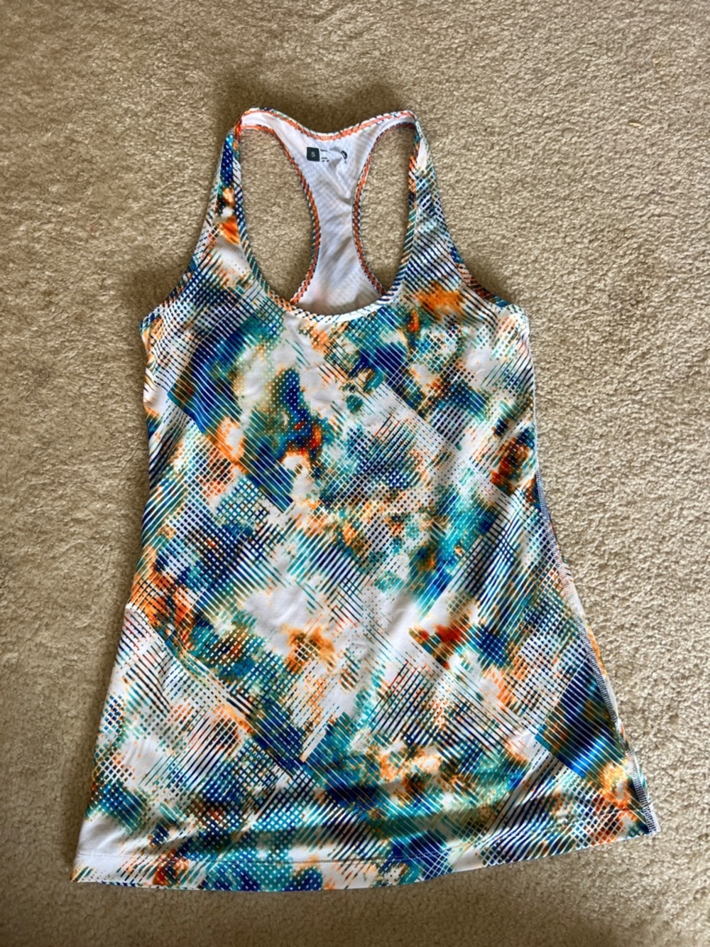 Racerback Performance Tank Top - Multicolor Abstract